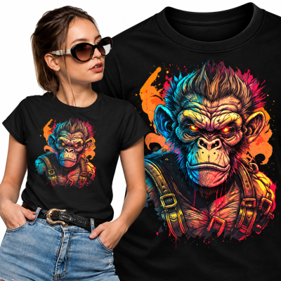 KOSZULKA DAMSKA ZWIERZĘTA BAD MONKEY 4